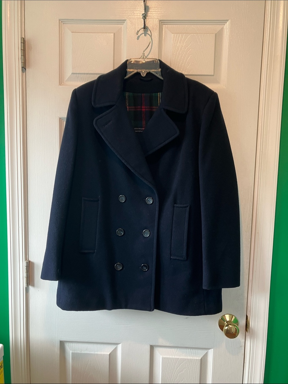 Classic Double-Breasted Navy Wool Peacoat authentic mackintosh size 12
